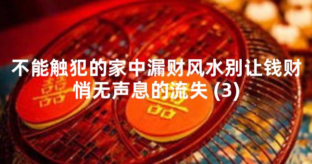 不能触犯的家中漏财风水别让钱财悄无声息的流失 (3)